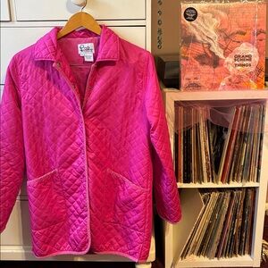 Lilly Pulitzer Vintage Quilted Jacket Barn Pink Medium White Label Lightweight M